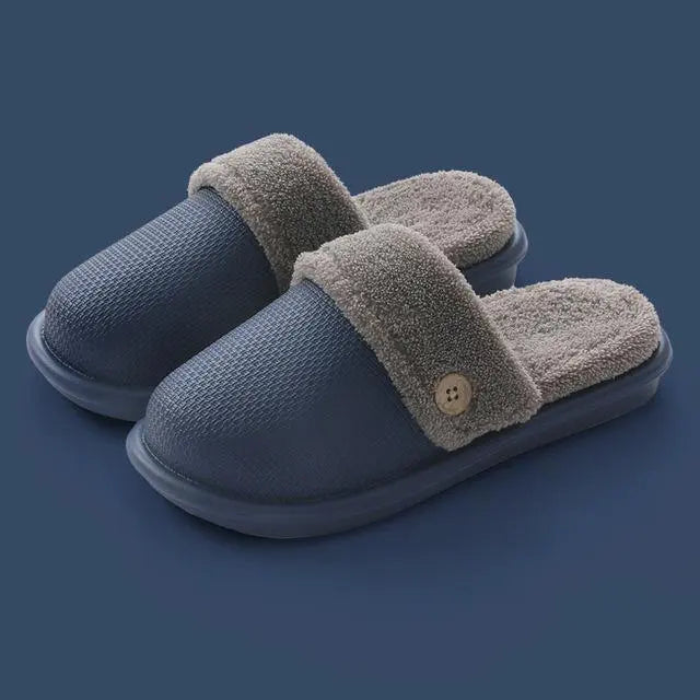 Cushie Slides™ Plush Slides - Blue Plush Slippers - CushieSlides™