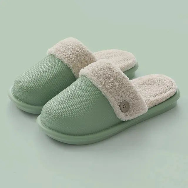 Cushie Slides™ Plush Slides - Green Plush Slippers - CushieSlides™